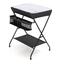 Baby Storage Folding Diaper Changing Table-Black - Color: Black - £92.02 GBP