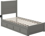 AFI NoHo Twin Bed with Footboard and 2 Drawers in Grey - £369.43 GBP