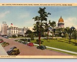 State Capitol Building Park Boise ID Idaho Linen Postcard M9 - $3.15
