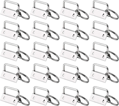 50 Sets Key Fob Hardware Key Fob Keychain Wristlet with Split Ring 1 Inch - £11.36 GBP