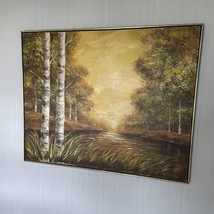 Stunning Vintage Canvas Painting Wall Art 50” Wide 40” Tall - £217.62 GBP