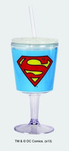 DC Comics Superman S Chest Logo 12 oz. Acrylic Double Wall Goblet, NEW UNUSED - £6.26 GBP