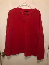 Lands End Womens Plus SZ 1X Red Fleece Pullover Shirt Polartec Aircore 1... - £10.88 GBP