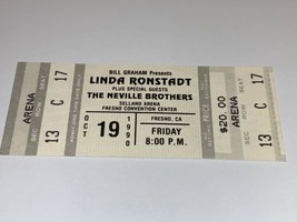 Linda Ronstadt Unused 1990 Concert Ticket The Neville Brothers Usa Country - £18.14 GBP