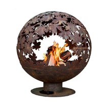 Esschert Design USA FF1013 Leaf Fire Sphere, Rust Metal - Large - £412.96 GBP
