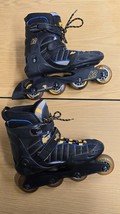 K2 Velocity Exotech Black blue yellow rollerblades Inline Skates Womens ... - $29.69