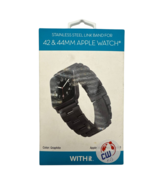 With It Stainless Steel Link Bracelet Band for Apple Watch 42mm 44mm Gra... - $19.71