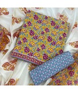 Suit Set-Cotton Suits For Women-Unstitched Pure Cotton Printed Suit Set-... - €51,03 EUR