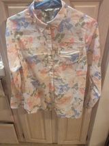 L.L. BEAN WOMENS SPRING PRINT TOP with LONGSLEEVES - SIZE MEDIUM - ID#29... - $21.39