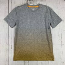 Adidas Logo Medium 2 Tone Casual T-Shirt Gray Yellow New Youth - $9.99