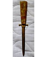 VINTAGE Brass &amp; ONYX Letter Opener 9&quot; NAME INSCRIBED ON BLADE - MADE IN ... - £19.65 GBP