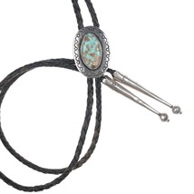 Vintage Navajo #8 Turquoise sterling bolo tie - £191.63 GBP