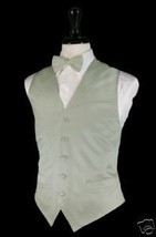  New Luxury Noble Solid Silk Tuxedo Vest &amp; Bowtie - $148.50