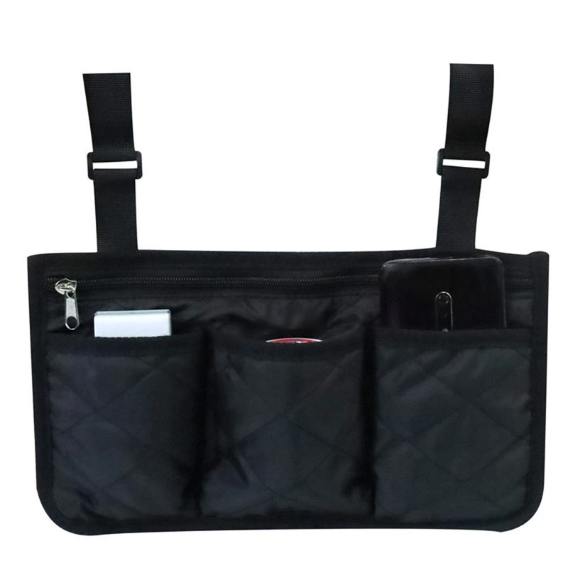Waterproof Wheelchair Armrest Side Storage Bag for Most Wheels and Mobile - £10.86 GBP