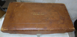 Vintage HAMLEY LEATHER Shaving Kit box case 11x5 3/4&quot; Chelsea MI - £22.00 GBP
