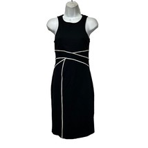Anthropologie Maeve Black White Piping Cavatina Sheath Dress Size 2P - £17.86 GBP