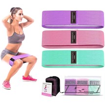 Fabric Resistance Bands Set 3 Levels, Booty Bands For Working Out, Exerc... - £12.78 GBP