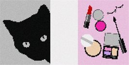 Pepita Needlepoint Canvas: Cat Makeup Turtle Bag Insert Combo, 14&quot; x 7&quot; - $82.00+