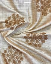 Embroidered Viscose Silk Fabric in Beige Fabric, Gown Dress Fabric - NF850 - $12.49+