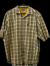 Ecko Unltd Mens Yellow &amp; Blue Short Sleeve Plaid Button-Up Shirt Size XL - £15.67 GBP