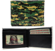 Woodland Camouflage Military Leather Bi-Fold Bifold Wallet - £7.50 GBP