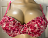 FA 38C Fuschia Pink Rose Embroidered Push Up 38 C Underwire Bra - $9.90