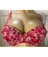 FA 38C Fuschia Pink Rose Embroidered Push Up 38 C Underwire Bra - $186.35 MXN