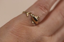 Fine 14K Yellow Solid Gold Dolphin Design Band Ring Size 5-6 (2.0 Grams) - £121.04 GBP