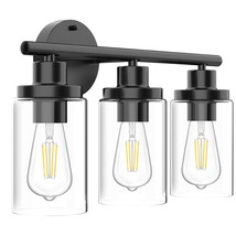 3-Light Bathroom Light Fixtures, Matte Black Modern Vanity Lights, Sconc... - $54.99