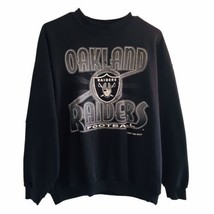 Vtg NFL Oakland Raiders 1995 Tultex Tag Sweatshirt XL Black Faded - £60.10 GBP