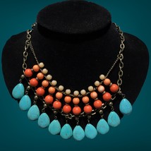 Premier Designs “SUNSET” Genuine Dyed Howlite Necklace 15.5”-24” Collar Style - £14.93 GBP