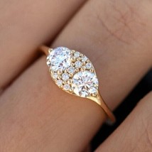 1.50Ct Round Cut Lab-Created Diamond Women Wedding Ring 14k Yellow Gold ... - $137.19