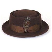 Mens Bruno Capelo Dress Hat Australian Wool Crushable Pork Pie Jazz PP101 Brown image 4