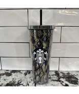 Rare! Starbucks 2014 Rattlesnake Snakeskin Texas Venti Tumbler 24oz. WIT... - $735.92 MXN