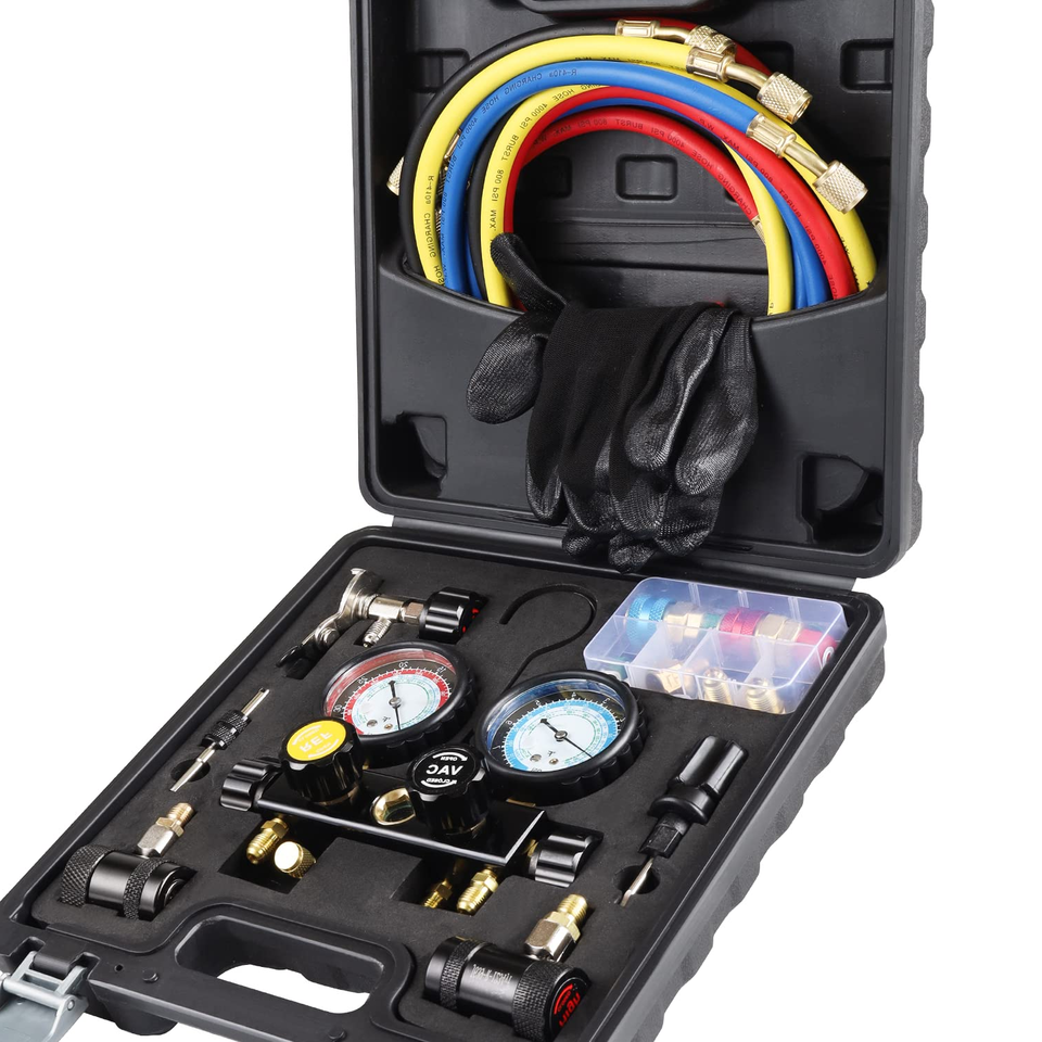 Gauge Set, Automotive 4 Valve Manifold Gauge Compatible with R1234YF and... - $176.01