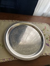 Vintage Wilcox Silver-plated Serving Tray Rose Marie Pattern 14 1/4&quot; - £11.19 GBP