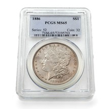 1886 Silver Morgan Dollar Graded by PCGS as MS-65! Gorgeous Coin - £237.36 GBP