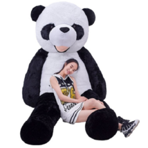 6ft./78&quot; Huge Oversized Black &amp; White Panda Plush Bear Toy- BEARSKIN ONLY! - £76.34 GBP