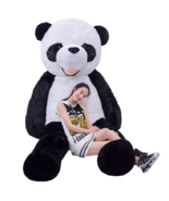 6ft./78&quot; Huge Oversized Black &amp; White Panda Plush Bear Toy- BEARSKIN ONLY! - £76.29 GBP