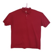 Hanes Comfort Blend Eco Smart Red Polo Shirt Cotton Blend Size 2XL - $7.18