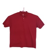 Hanes Comfort Blend Eco Smart Red Polo Shirt Cotton Blend Size 2XL - £5.64 GBP