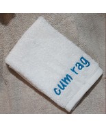 ADULT Embroidery Washcloth Towel Cum Rag Aqua Thread - $8.99