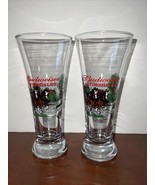Vintage 2000 Budweiser Clydesdales Winter Scene Pilsner Beer Glasses - S... - $14.99