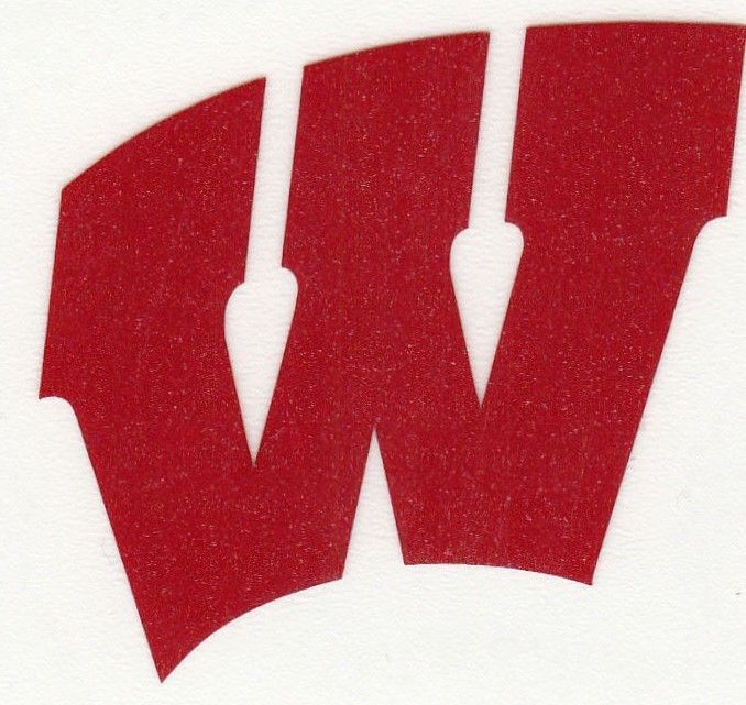 REFLECTIVE Wisconsin Badgers 2 inch fire helmet decal sticker RTIC hard hat - $3.46