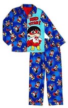 Ryan&#39;s World Red Titan Blue Flannel Pajamas Sleepwear Set Nwt Boys Size 4-5 - £13.27 GBP