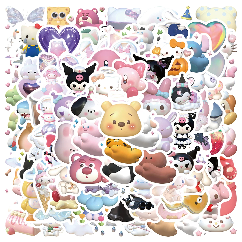 10/30/50/110PCS Cute Mixed Sanrio HelloKitty Kuromi Cinnamoroll Stickers Cartoon - £7.17 GBP+