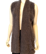 Urban Outfitters Sleeveless Shawl Collar Eyelash Knit Vest Grey One Size - $26.05 CAD