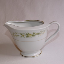 VTG Fine China M Japan Natalie 3904 Creamer GOLD TRIM GREEN YELLOW WHITE... - $2.90