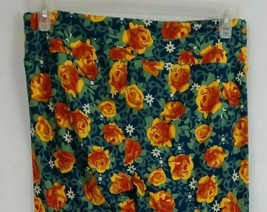 New LuLaRoe Tall &amp; Curvy Leggings Multi-Color With Yellow &amp; Orange Roses... - £12.39 GBP