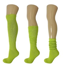 Cotton Slouch Socks Scrunch Knee High Socks Shoe Size 5-10 (2 Pairs) - £10.45 GBP